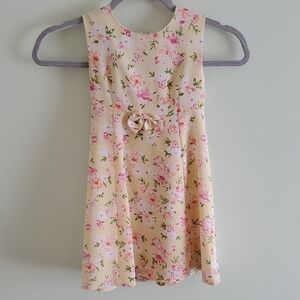 Vintage Plum Floral Cream Kids Dress
